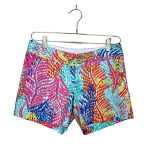 Lilly Pulitzer The‎ Callahan Short Coral Seaweed Women 0 Pink Multi Summer